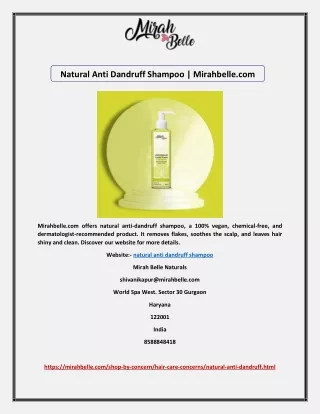 Natural Anti Dandruff Shampoo | Mirahbelle.com