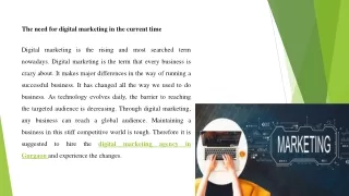 the need for digital marketing in the current time