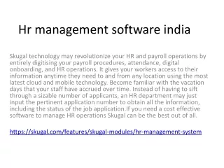 hr management software india