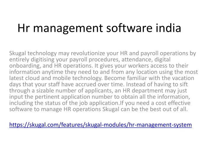 hr management software india