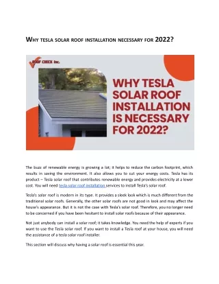 w hy tesla solar roof installation necessary