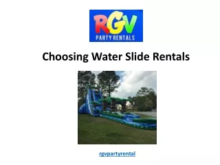 choosing water slide rentals