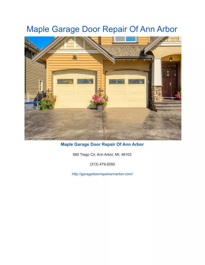 maple garage door repair of ann arbor