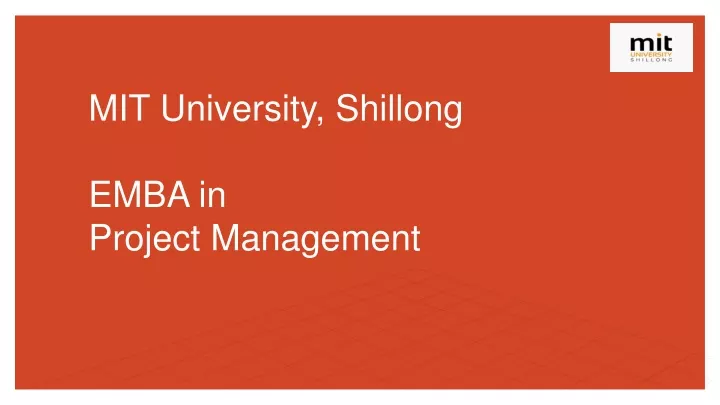 mit university shillong emba in project management