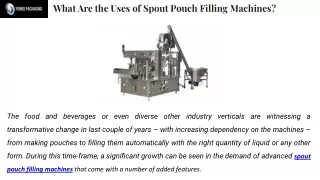 What Are the Uses of Spout Pouch Filling Machines_