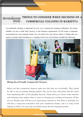 things to consider when deciding on a commercial