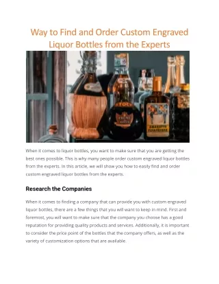 way to find and order custom engraved liquor