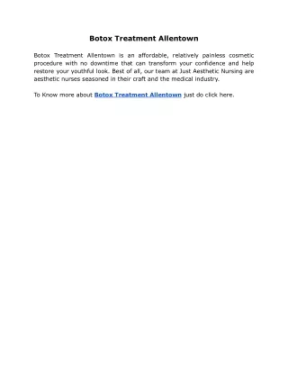 Botox Treatment Allentown