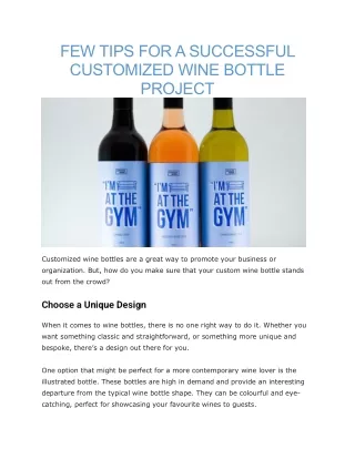 customized wine bottle