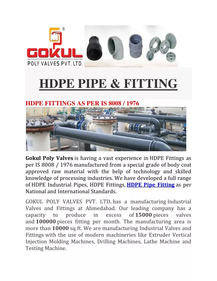 hdpe pipe fitting
