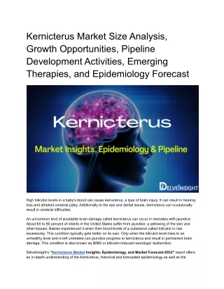 kernicterus market size analysis growth
