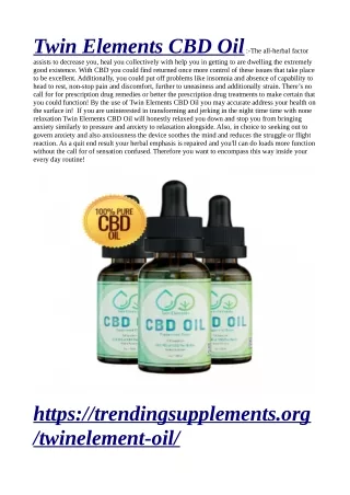 twin elements cbd oil the all herbal factor