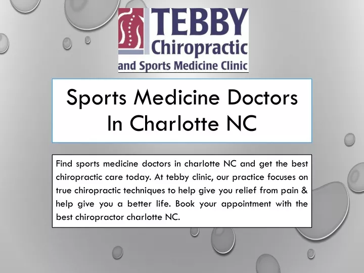 sports medicine doctors in charlotte nc