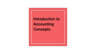 introduction to accounting concepts