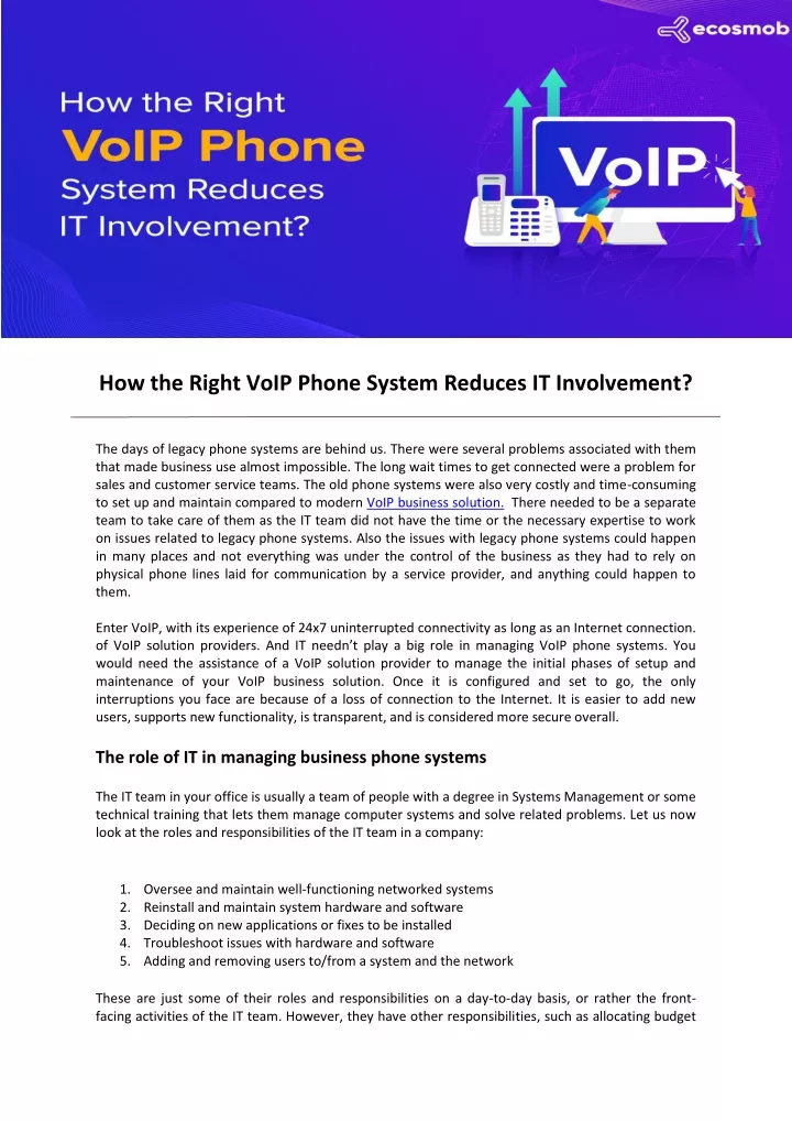 how the right voip phone system reduces