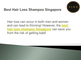 Best Hair Loss Shampoo Singapore