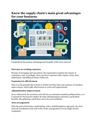 know the supply chain s main great advantages
