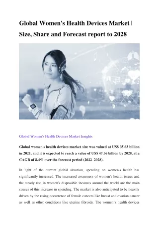 global women s health devices market