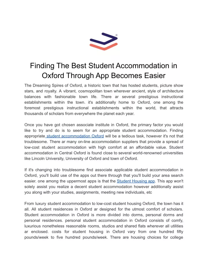finding the best student accommodation in oxford
