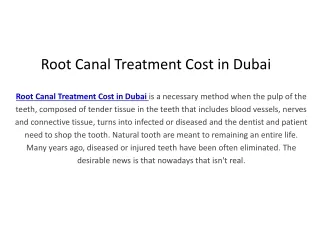 root canal treatment cost in dubai