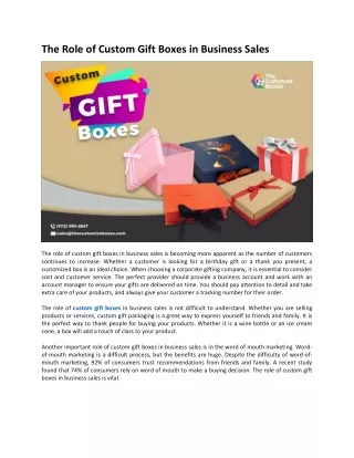 the role of custom gift boxes in business sales