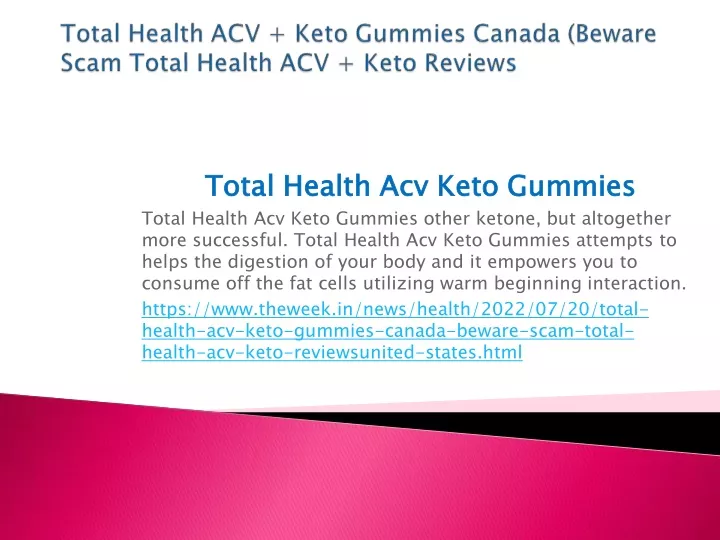 total health acv total health acv keto gummies