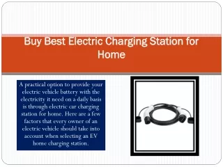 buy best electric charging station for home