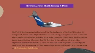 SkyWest Airlines Flight Booking  1-866-579-8033