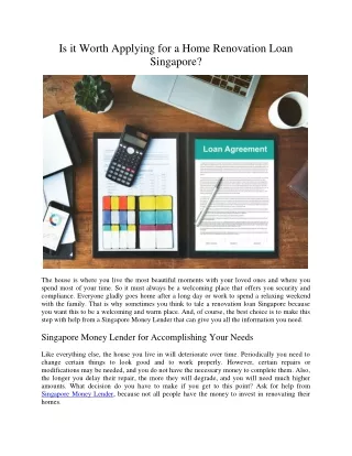 is it worth applying for a home renovation loan