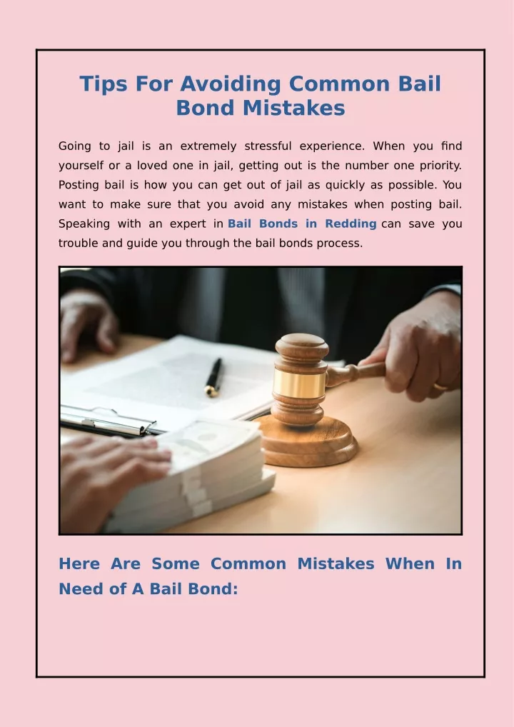 tips for avoiding common bail bond mistakes