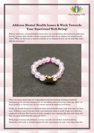 address mental health issues work towards your