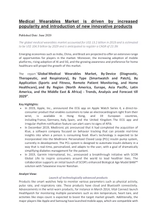 medical wearables market is driven by increased