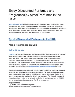 enjoy discounted perfumes and fragrances by ajmal