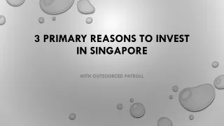 Primary reasons to invest in Singapore Economy