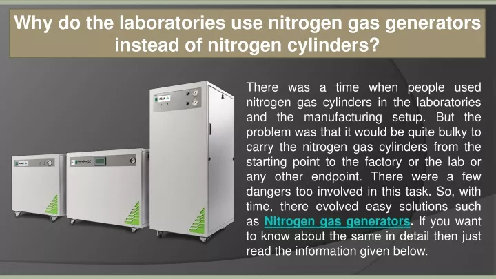 why do the laboratories use nitrogen