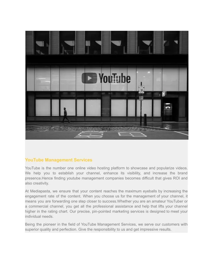 youtube management services