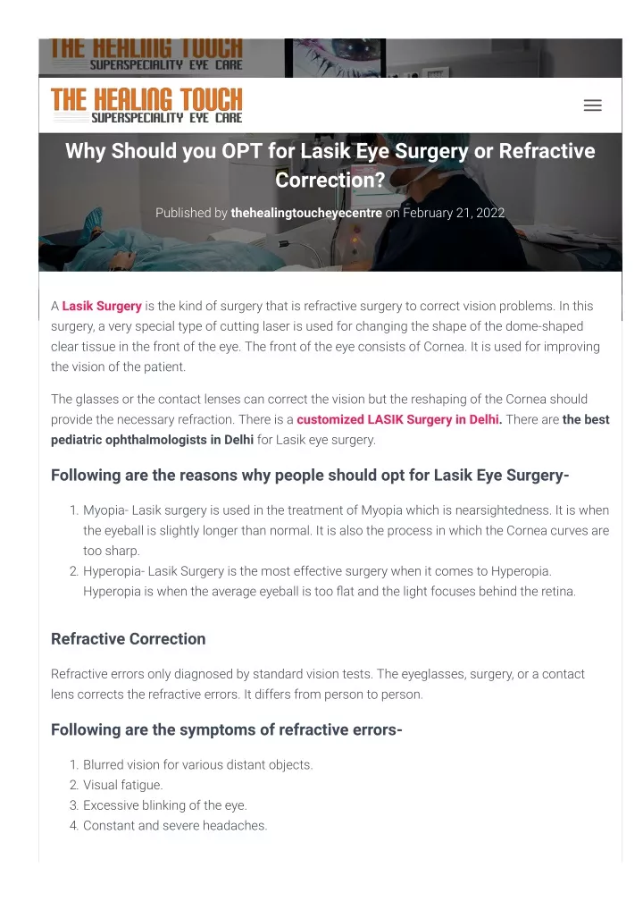 why should you opt for lasik eye surgery
