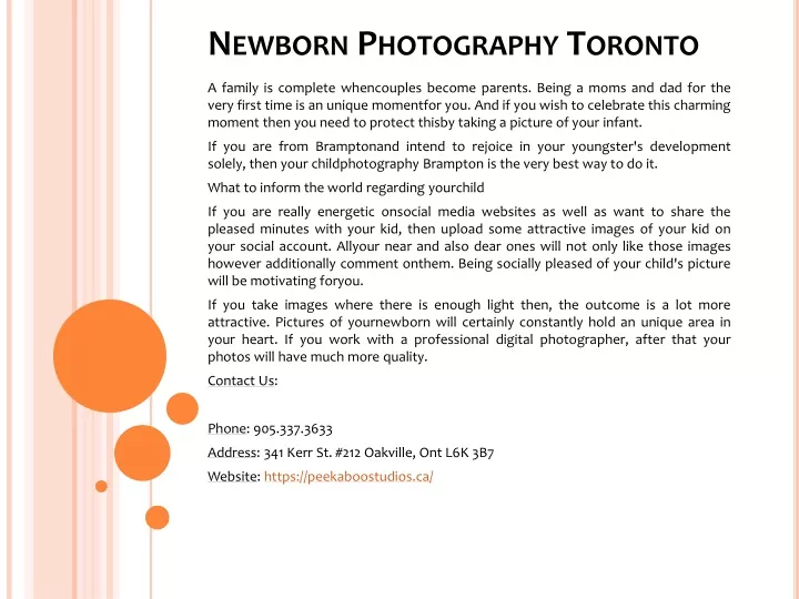 newborn photography toronto