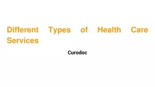 different types of health care services