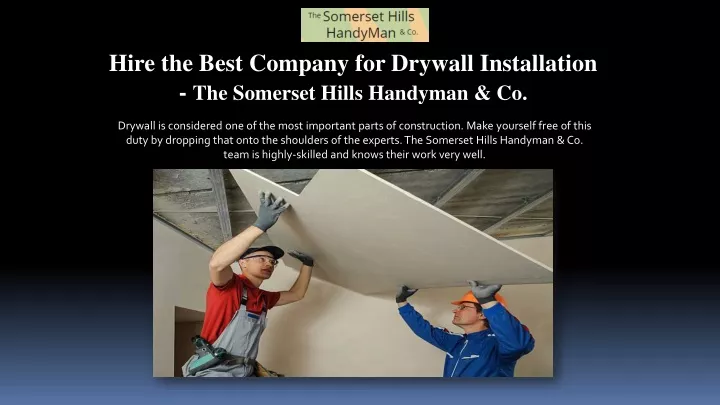 hire the best company for drywall installation