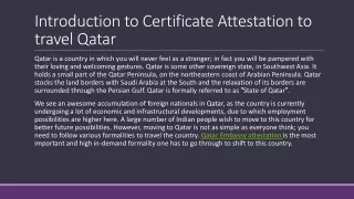 Introduction to Certificate Attestation to travel Qatar