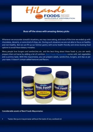 Foods Mayonnaise - Hilands Foods