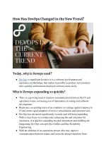 Why Devops has caused a change in the current trend - slide 1