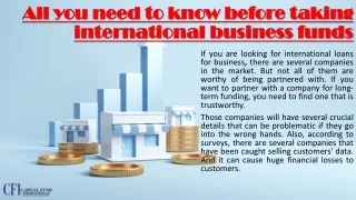 all you need to know before taking international business funds