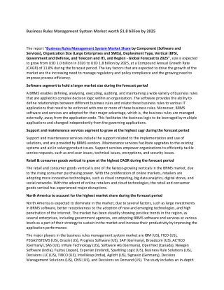business rules management system market worth