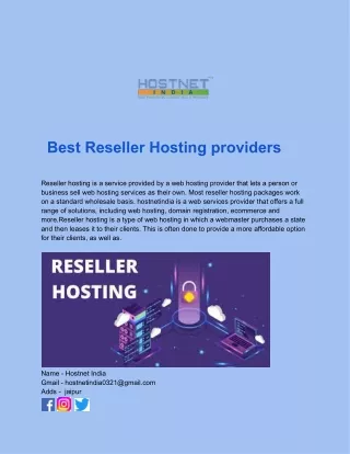 Best Reseller Hosting providers.