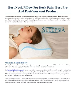 best neck pillow for neck pain best pre and post
