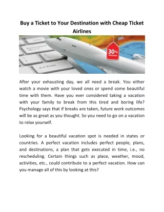 buy a ticket to your destination with cheap