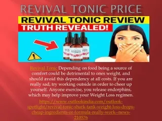 Revival Tonic Price