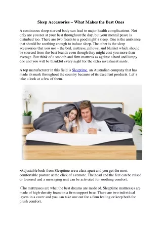 sleep accessories what makes the best ones